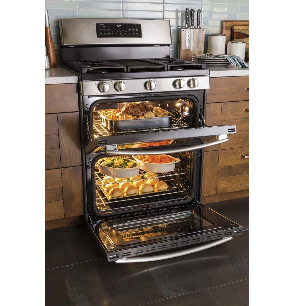 GE® 30" Free-Standing Gas Double Oven Convection Range