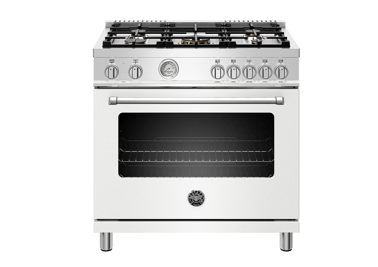36 inch Dual Fuel Range, 5 Burner, Electric Oven Bianco Matt