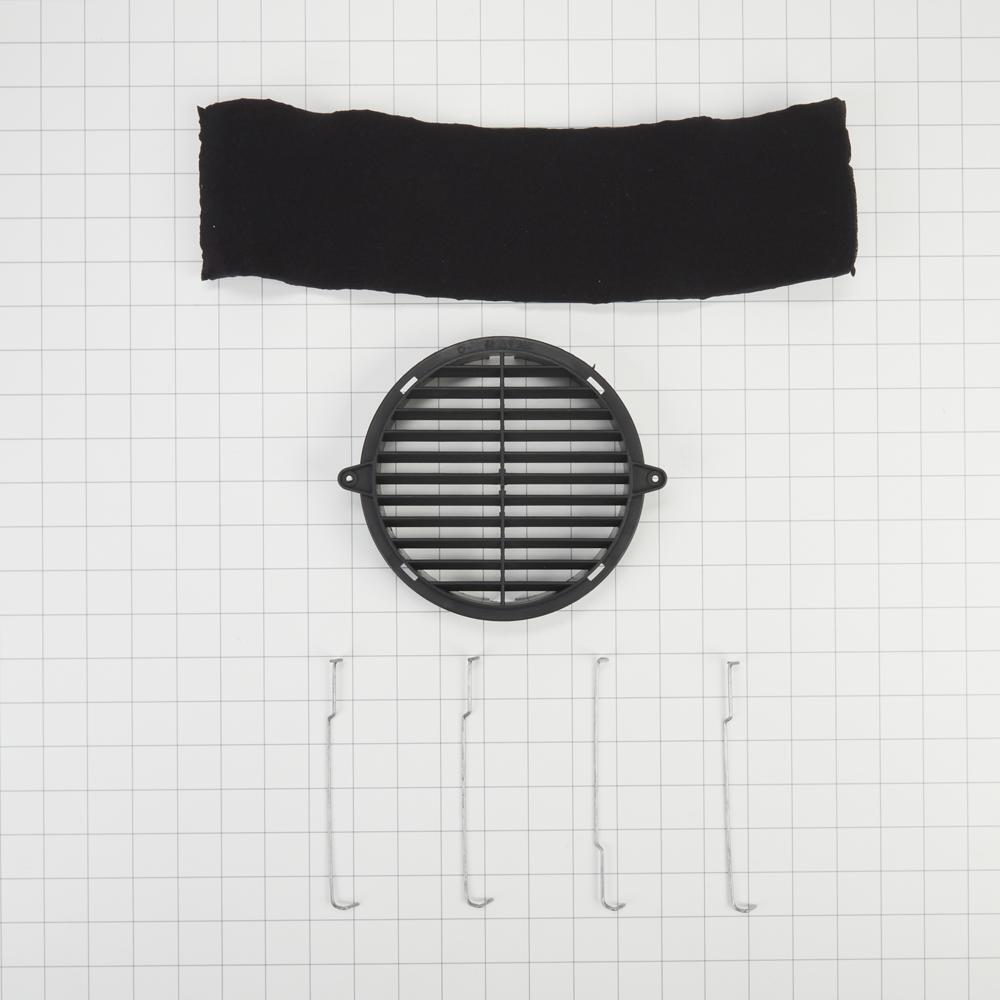 30" Range Hood Recirculation Kit with (1) charcoal filter, (1) black vent cover and (4) mounting brackets