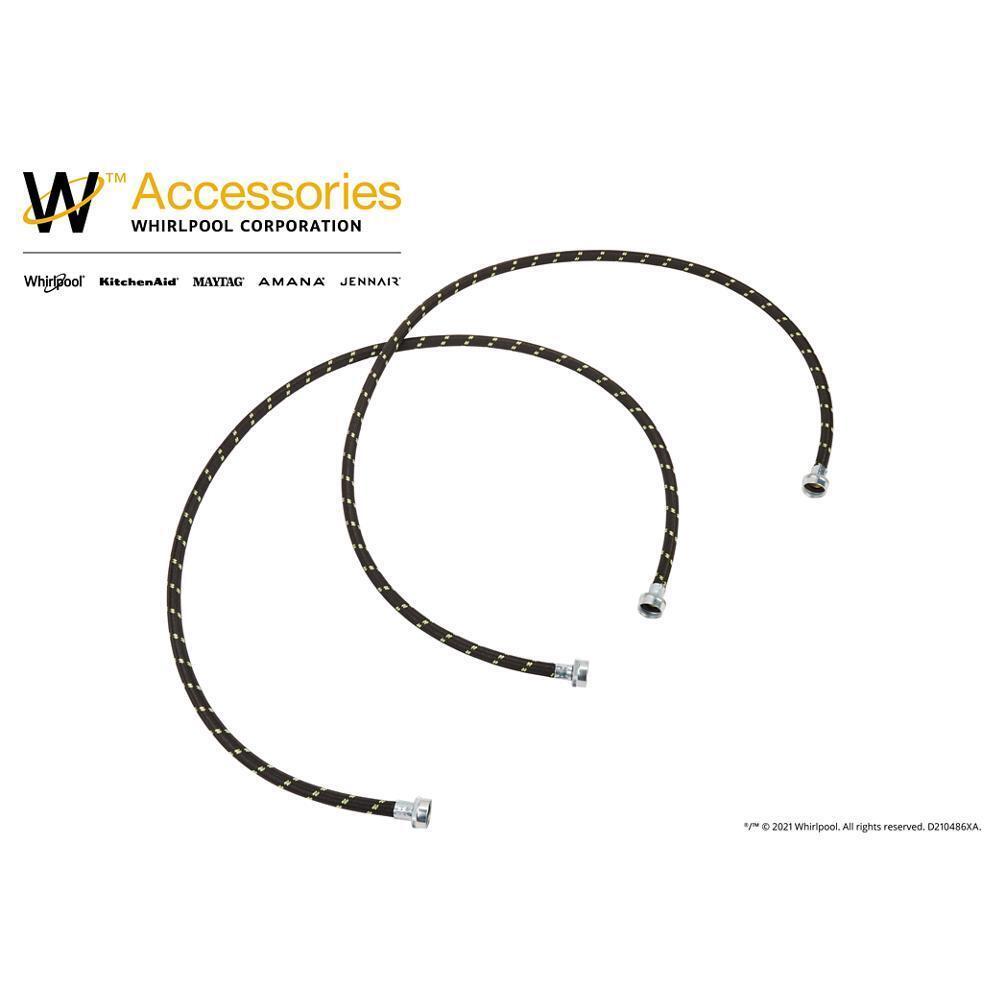 5' Braided washer fill hoses with 2 female connections - 2 pack