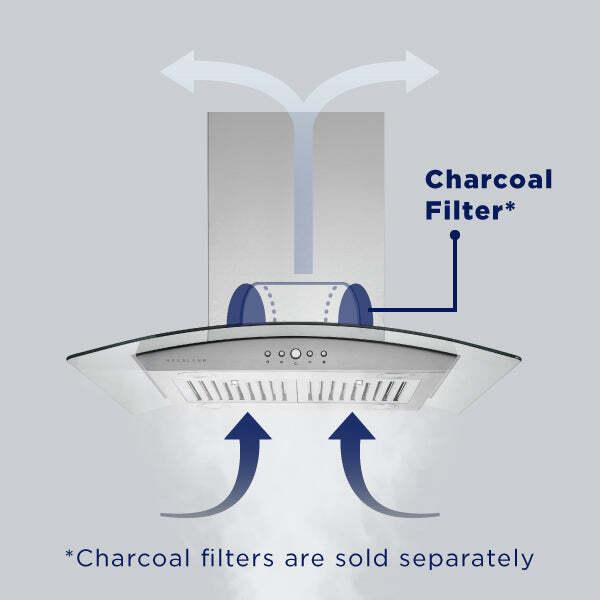 Hauslane Chef 30-in Ducted Stainless Steel Island Range Hood