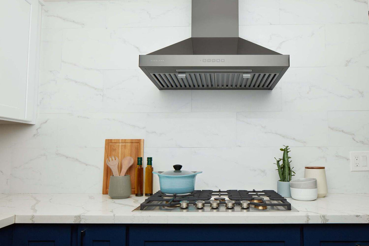 Hauslane Chef 30-in Convertible Black Stainless Steel Wall-Mounted Range Hood