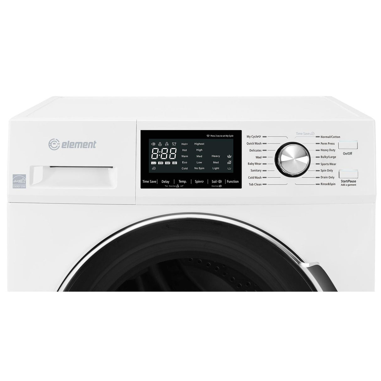 Element Electronics 2.7 cu. ft. Front Load Washing Machine - White, Energy Star (EFL2724BW)