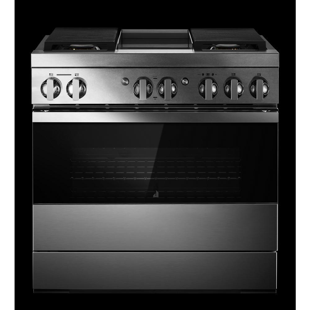 NOIR™ 36" Dual-Fuel Professional Range with Chrome-Infused Griddle