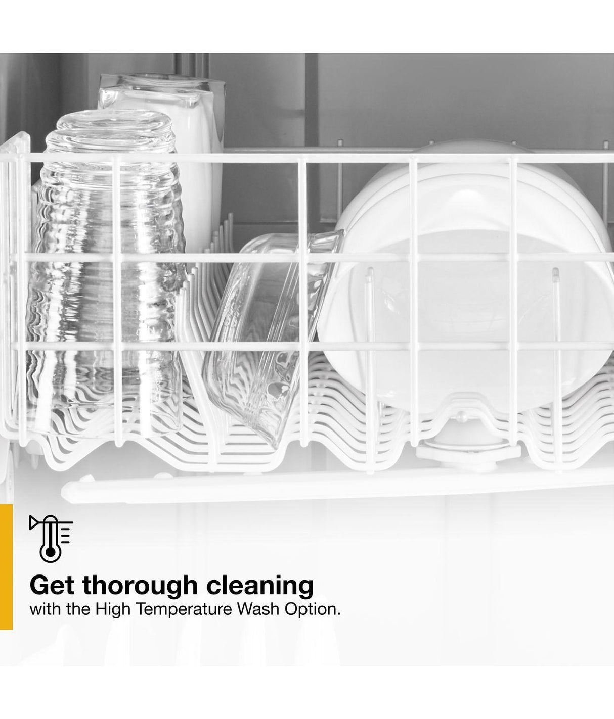 Heavy-Duty Dishwasher with 1-Hour Wash Cycle - Black