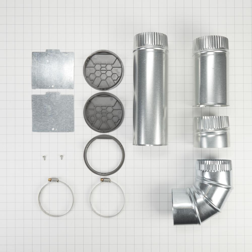 4-way internal dryer vent kit for Left, Right, and Bottom venting, compatible with WE/GD94/95/97HEX & ME/GD6000/7000X models.