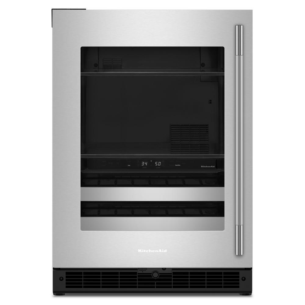 24" Beverage Center with Glass Door and Metal-Front Racks