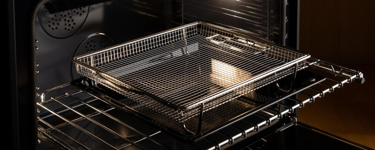 36 inch Induction Range, 5 Heating Zones and Cast Iron Griddle, Electric Self-Clean Oven - Gold Accents Stainless Steel