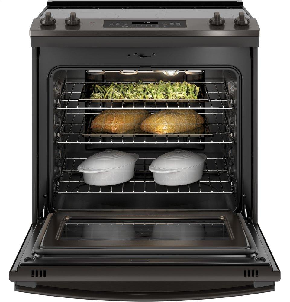 GE® 30" Slide-In Electric Convection Range