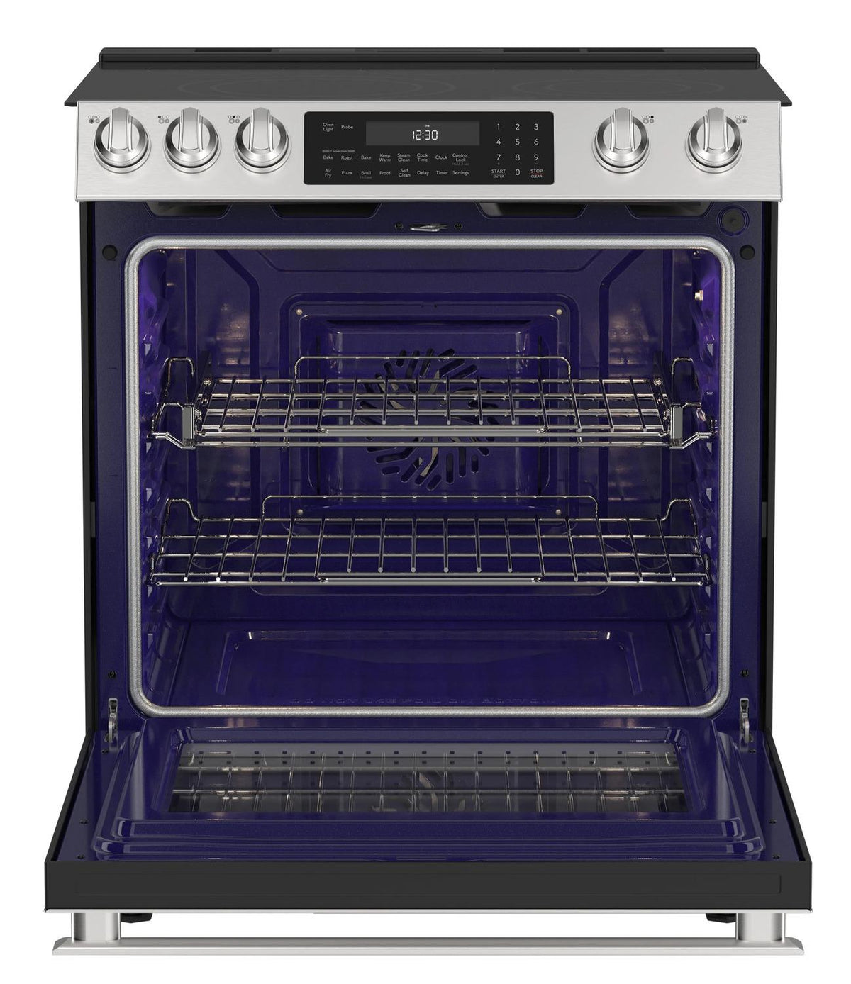 30 in. 5 Burner 6.3 cu. ft. Slide-in Electric Range with True European Convection