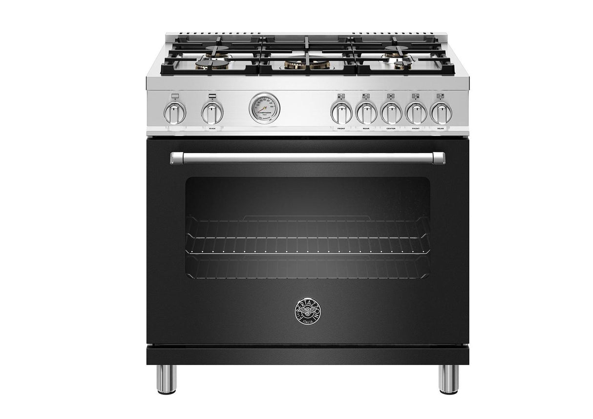 36 inch All Gas Range, 5 Burners Nero Matt