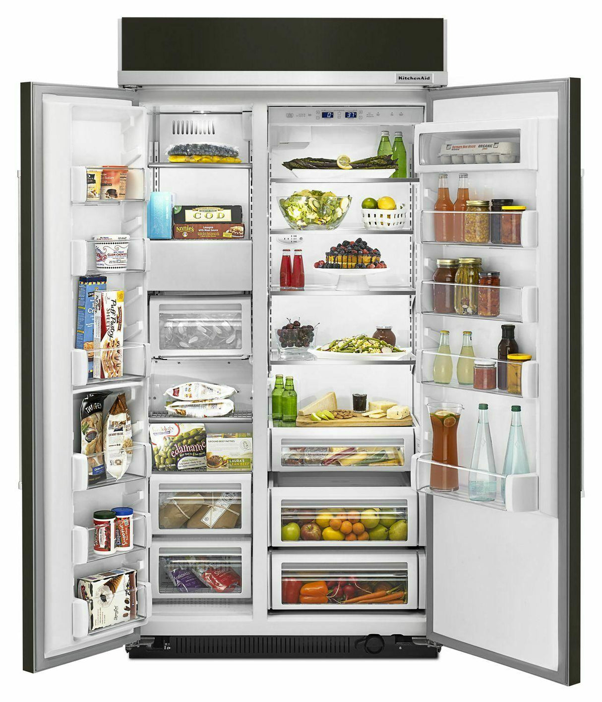 25.5 cu. ft 42-Inch Width Built-In Side by Side Refrigerator with PrintShield™ Finish - Black Stainless