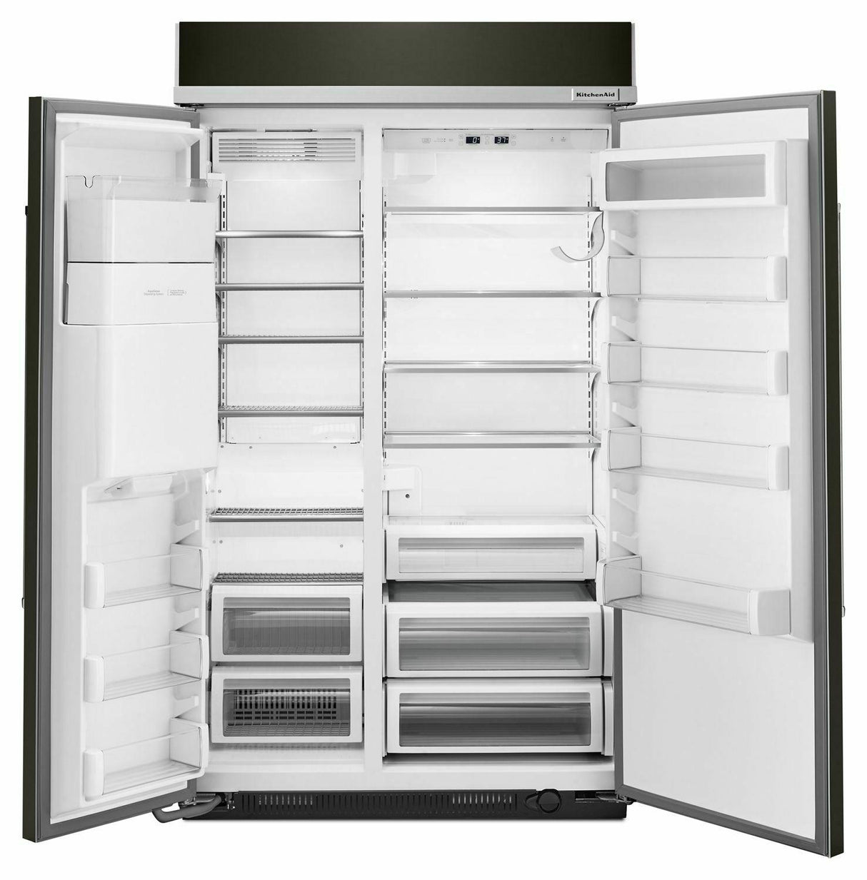 29.5 cu. ft 48-Inch Width Built-In Side by Side Refrigerator with PrintShield™ Finish - Black Stainless Steel with PrintShield™ Finish