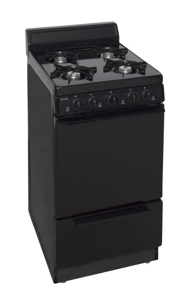 20 in. Freestanding Battery-Generated Spark Ignition Gas Range in Black