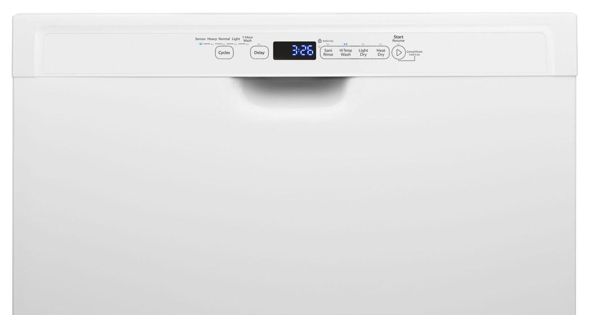 Stainless steel dishwasher with 1-Hour Wash cycle - White