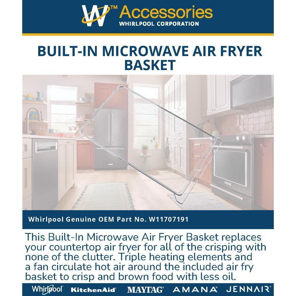Built-In Microwave Air Fryer Basket - Stainless Steel for Models KMMF530/730P, WMMF7330/7530R, JMHF730/930R & KMBS724SPS (17 1/4-IN L X 10 1/2-IN W X 1 1/2-IN H)