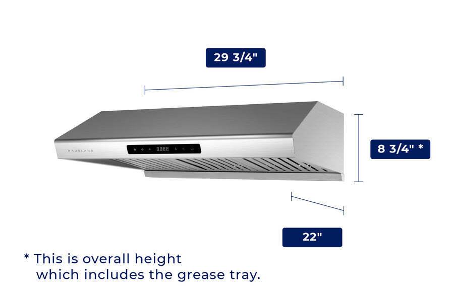 Hauslane Chef 30-in Ducted Stainless Steel Undercabinet Range Hood