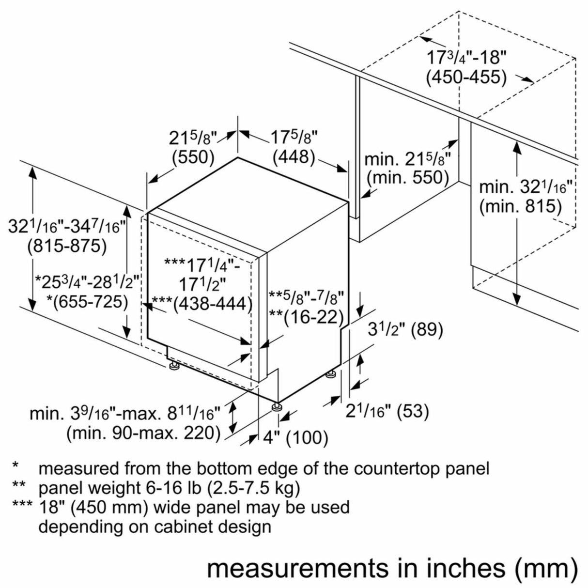 ADA 18" 800 Series Custom Panel, 6/5 Cycles, 3rd Rck, 44 dBA, RckMatic,10 Pl Stgs, InfoLight - CP