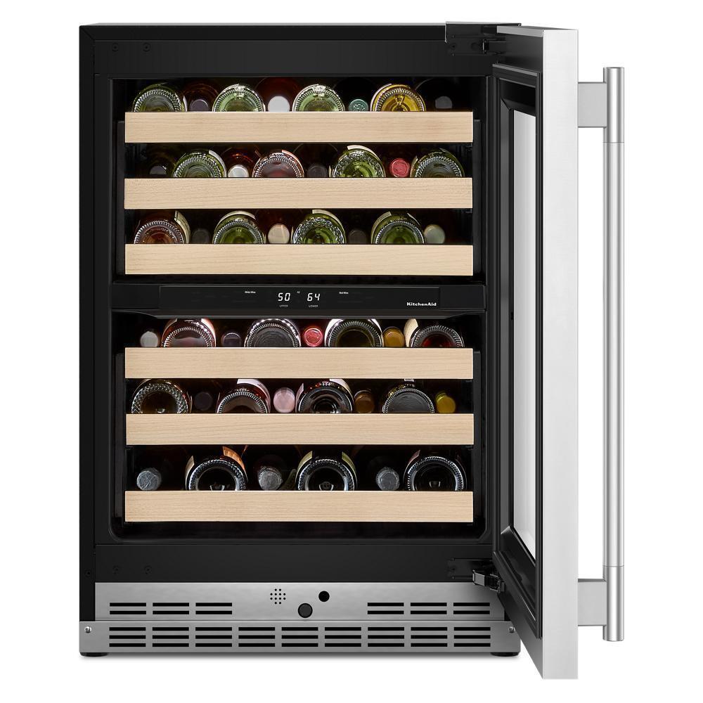 24" Undercounter Wine Cellar with Full-Extension Wood-Front Racks