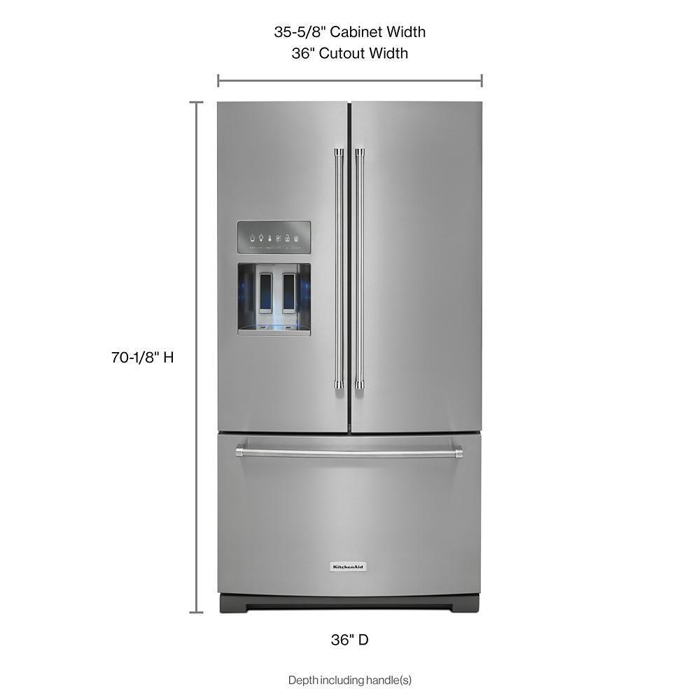 26.8 cu. ft. 36-Inch Width Standard Depth French Door Refrigerator with Exterior Ice and Water and PrintShield™ finish