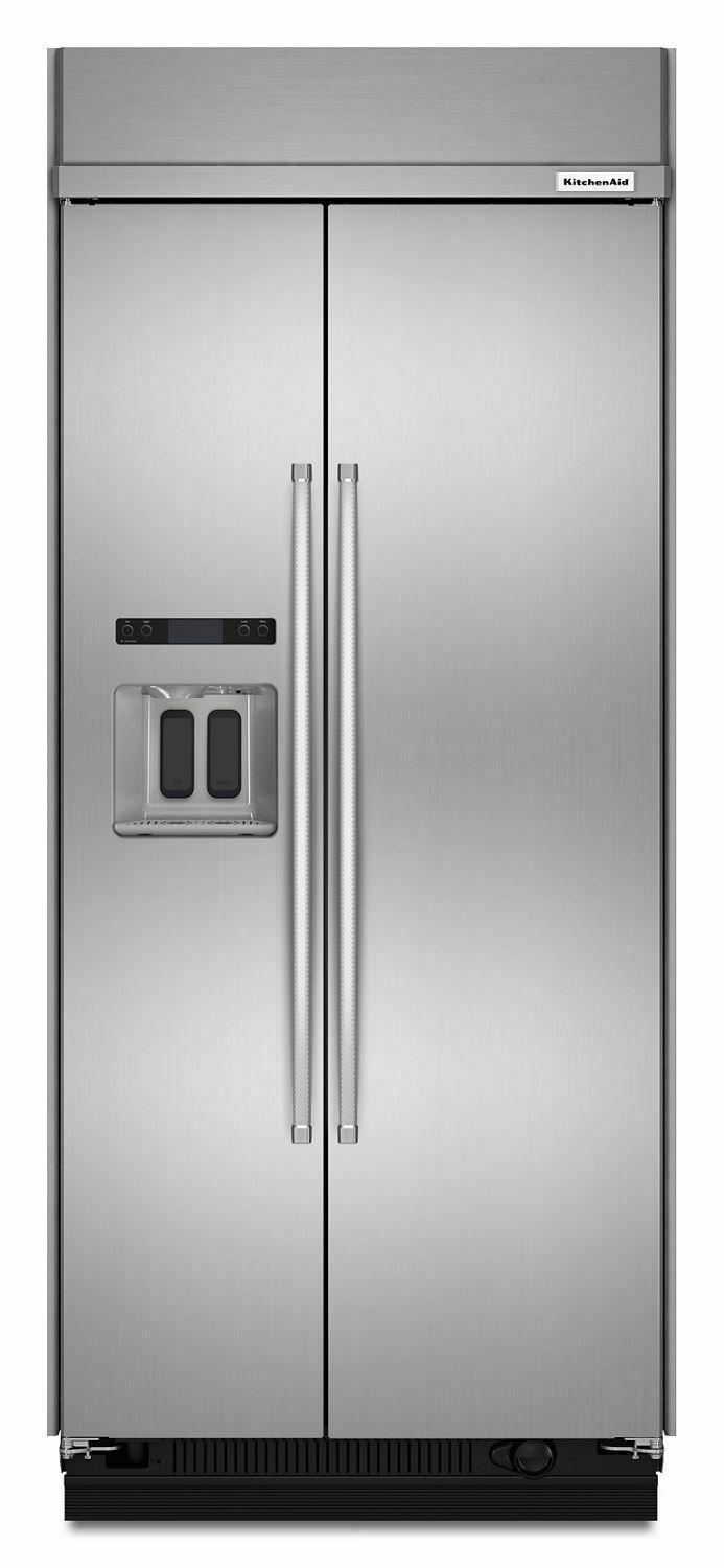 20.8 cu ft 36-Inch Width Built-In Side-by-Side Refrigerator with PrintShield™ Finish - Stainless Steel with PrintShield™ Finish
