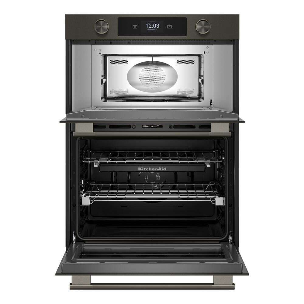 30-inch Smart Electric Combo Wall Oven with Intelligent Cooking Camera - Black Ore