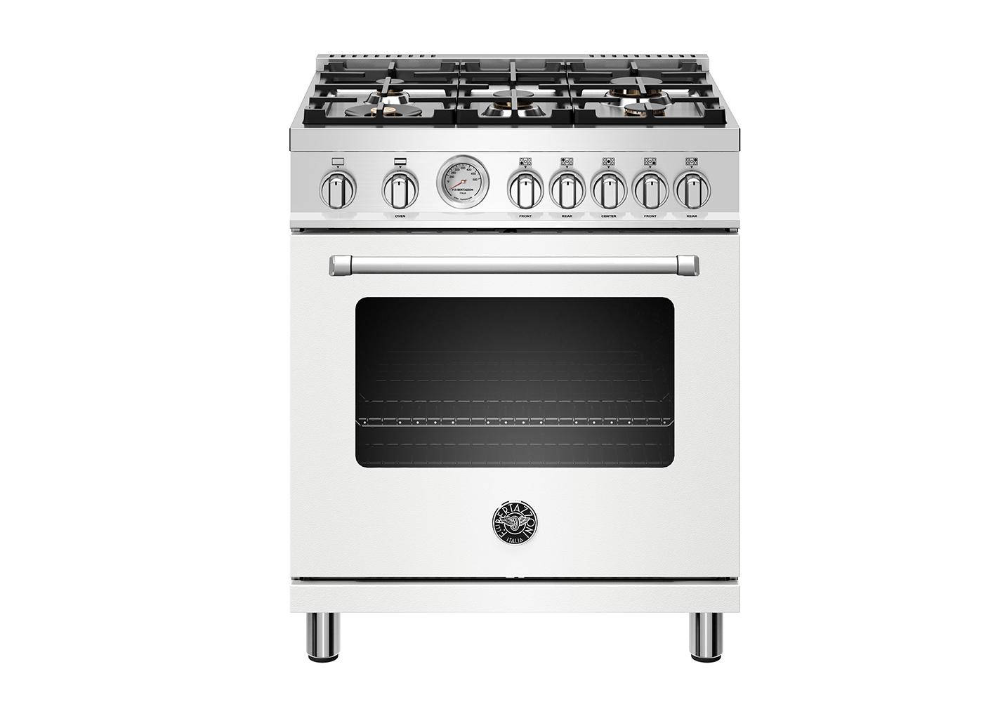 30 inch All Gas Range, 5 Burners Bianco Matt