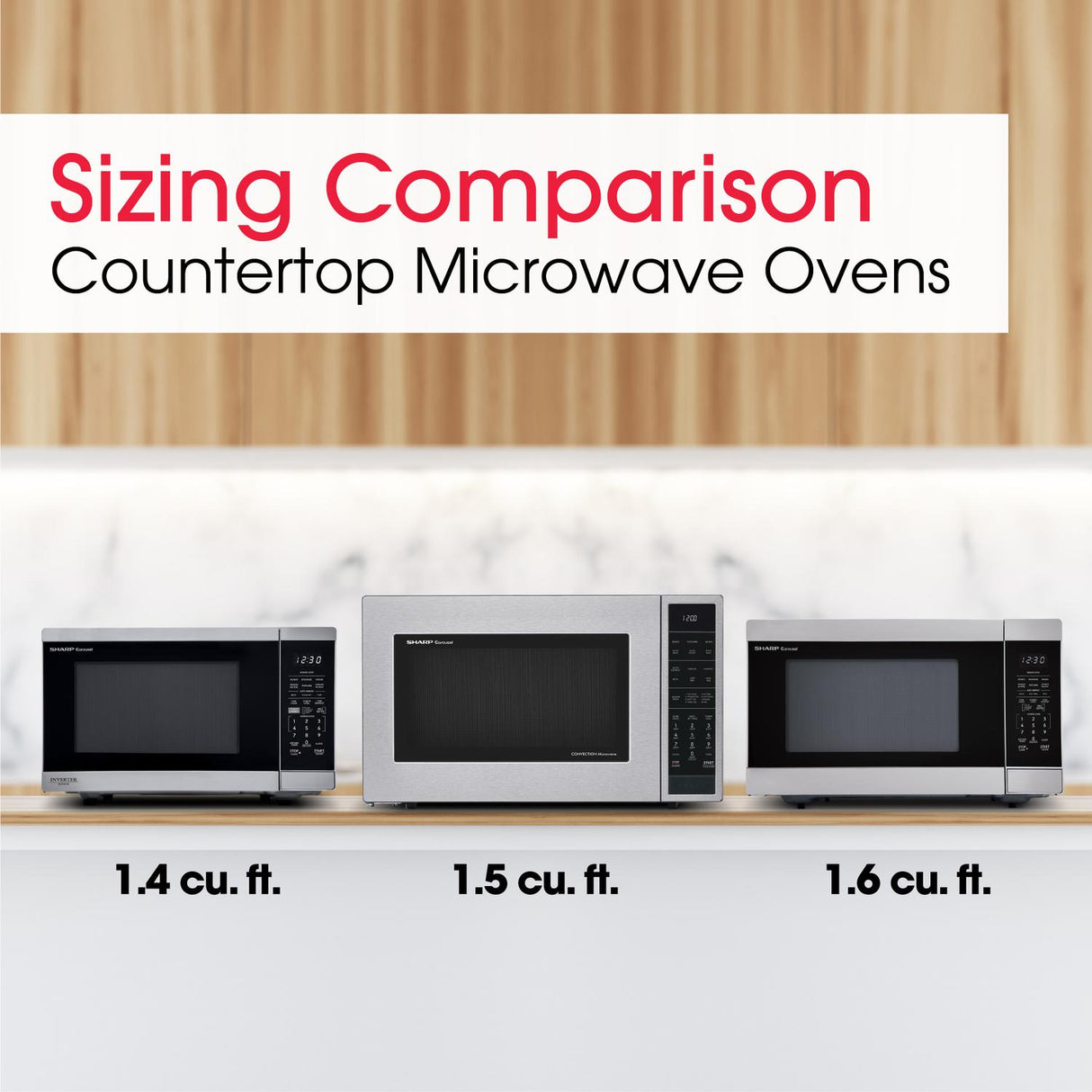 Sharp 1.5 cu. ft. 900W Stainless Steel Convection Countertop Microwave Oven