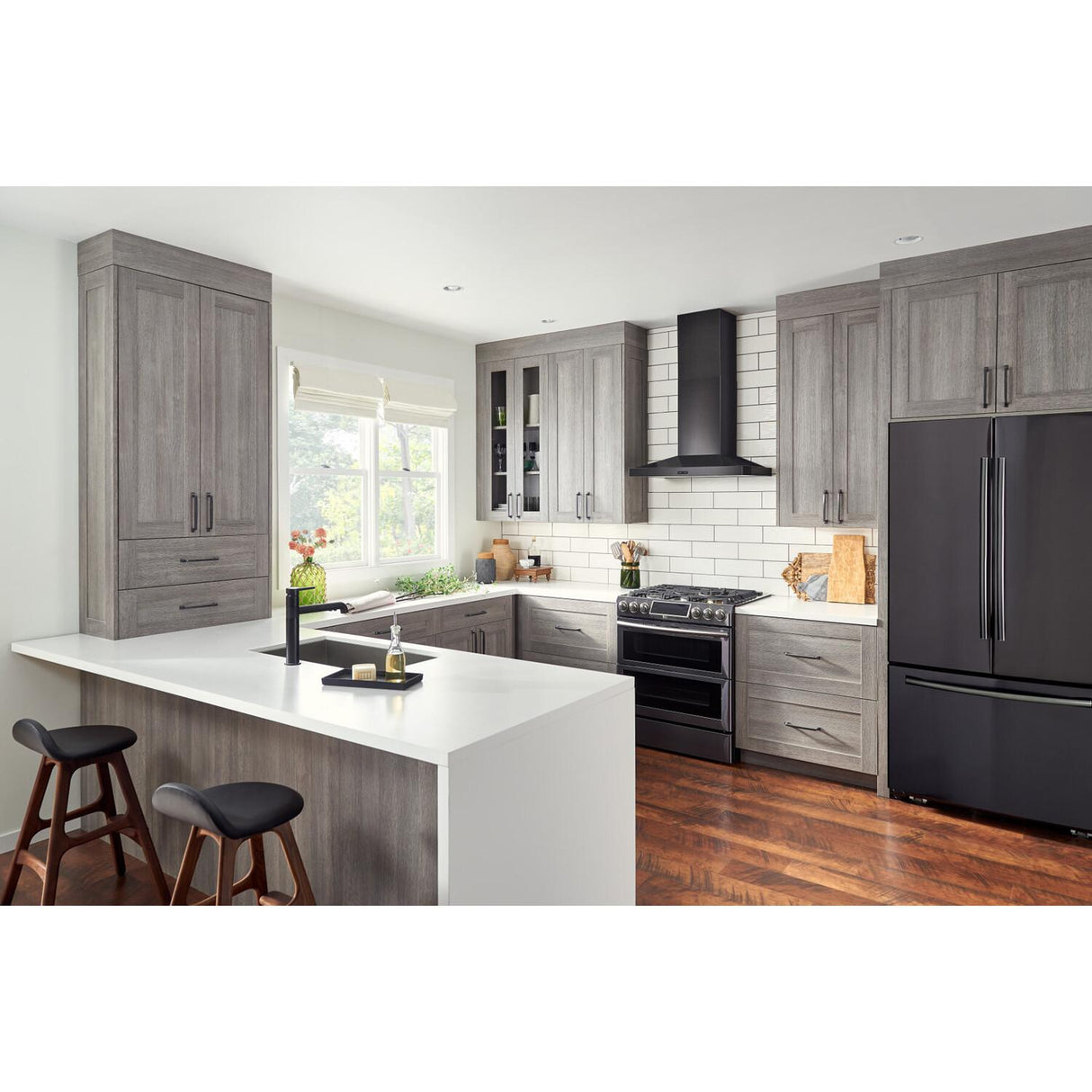 Broan® Elite EW54 Series 30-Inch Wall-Mount Range Hood, 600 Max Blower CFM, Black Stainless Steel