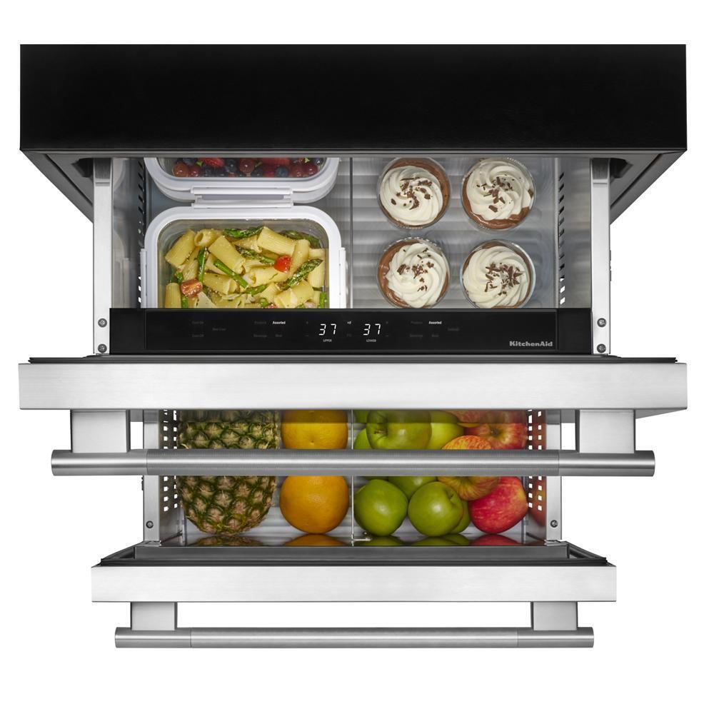 24" Stainless Steel Undercounter Double-Drawer Refrigerator