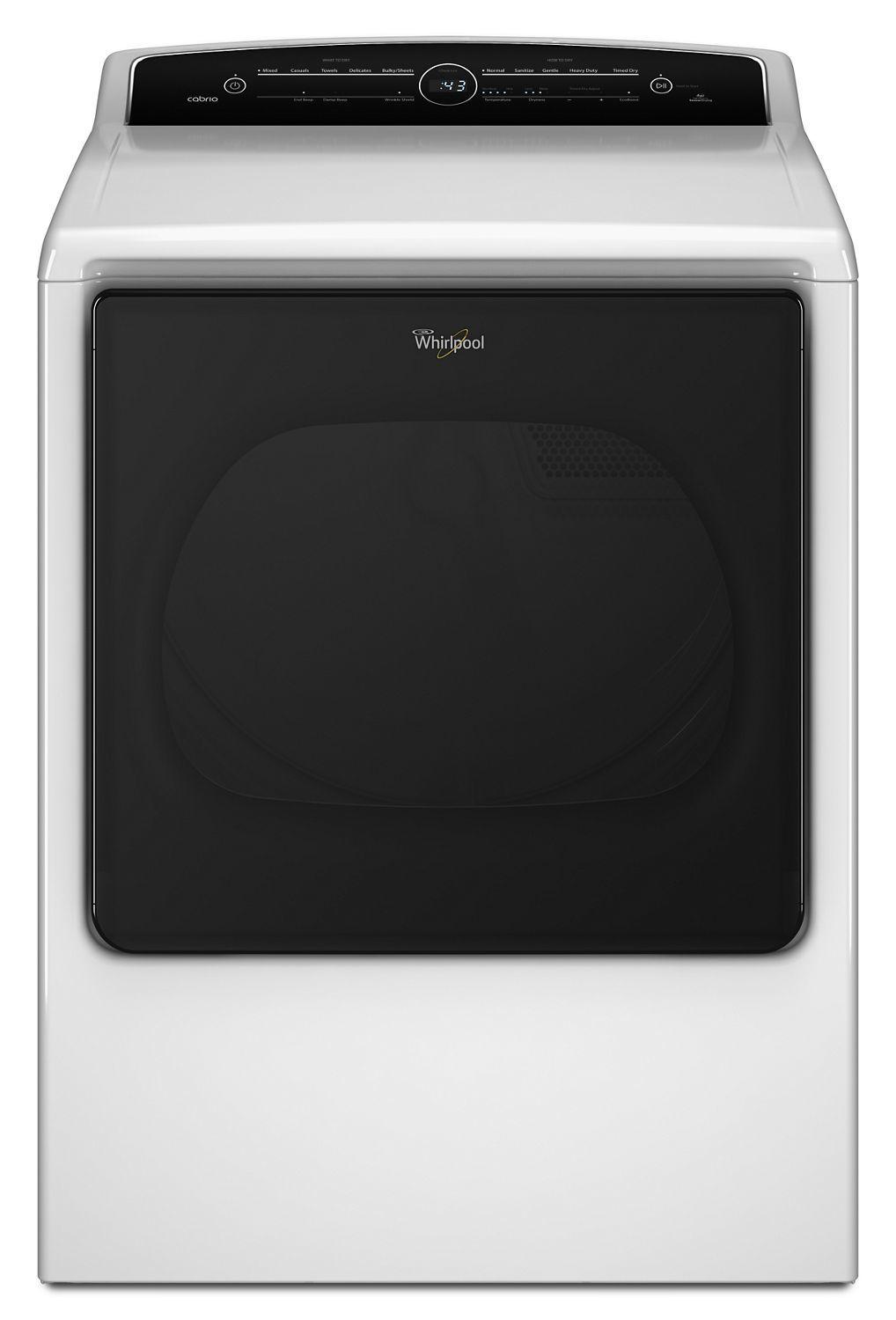 8.8 cu.ft Top Load HE Electric Dryer with Advanced Moisture Sensing, Intuitive Touch Controls White