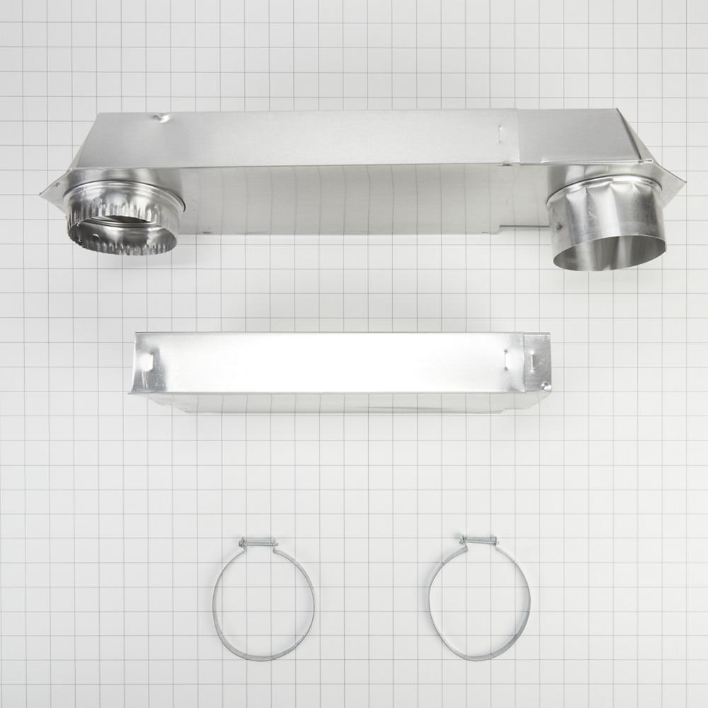 29"-50" Dryer Telescoping Vent Periscope for 2.5" clearance, with 1 male snap-lock fitting and 1 draw-band collar