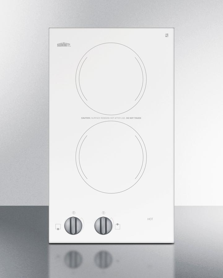 12" Wide 220-240v 2-burner Radiant Cooktop