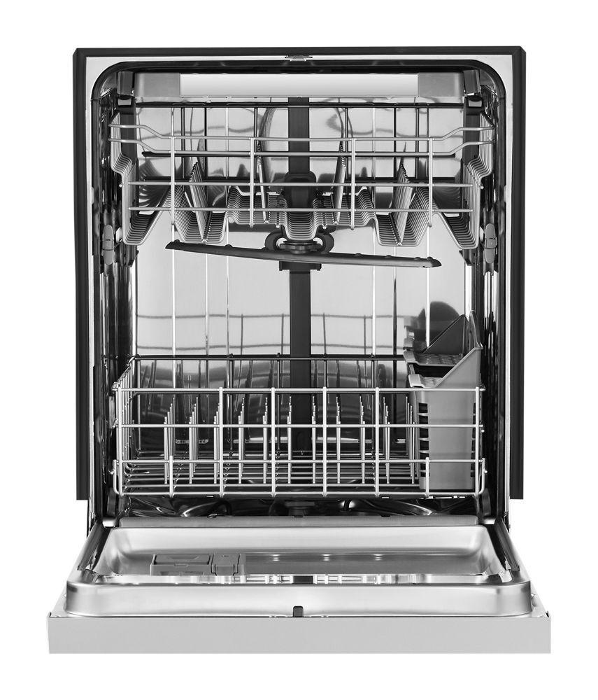 Stainless steel dishwasher with third level rack
