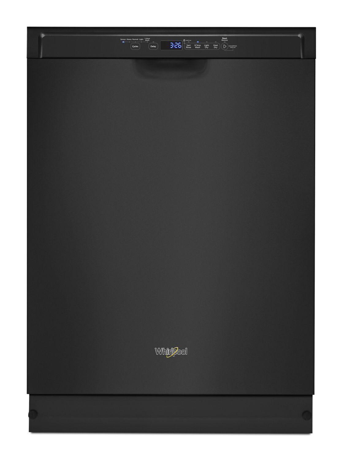 Stainless steel dishwasher with 1-Hour Wash cycle - Black