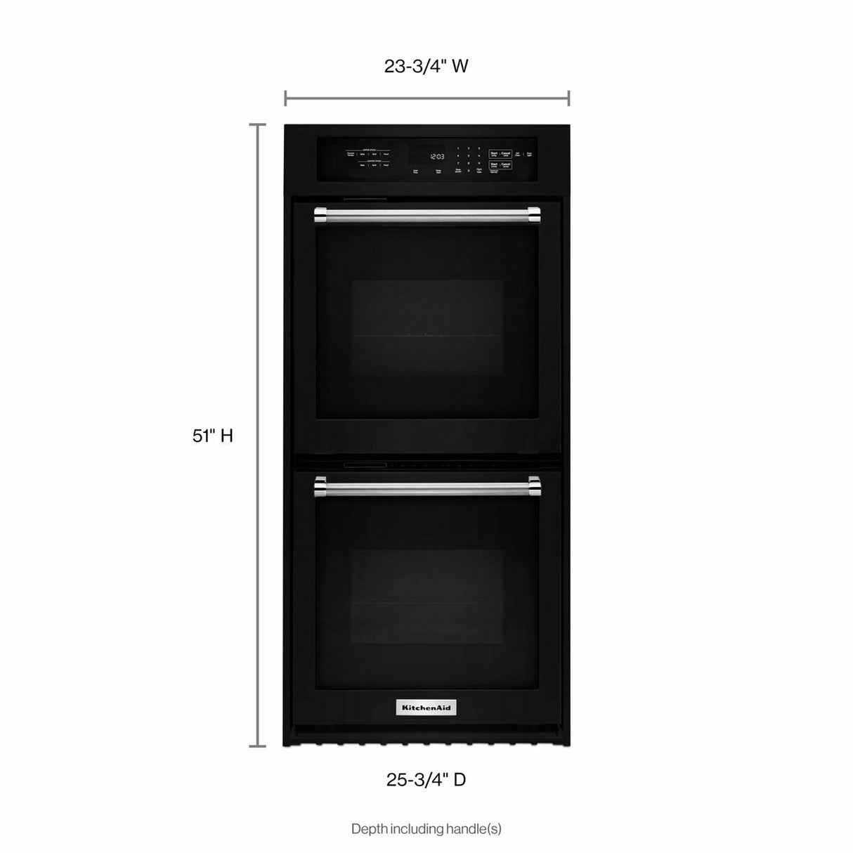 24" Double Wall Oven with True Convection - Black