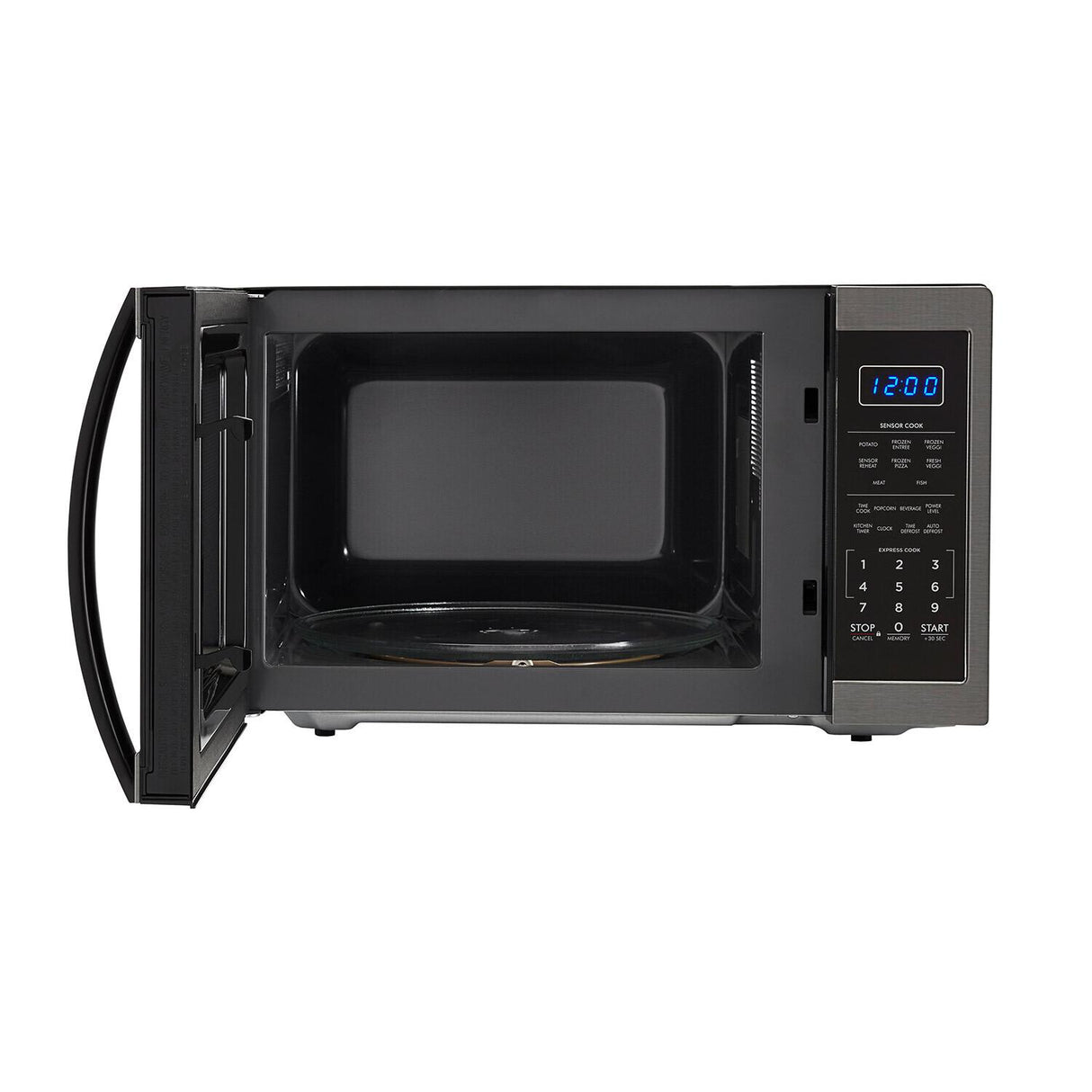 1.4 cu. ft. 1100W Sharp Black Stainless Steel Countertop Microwave Oven