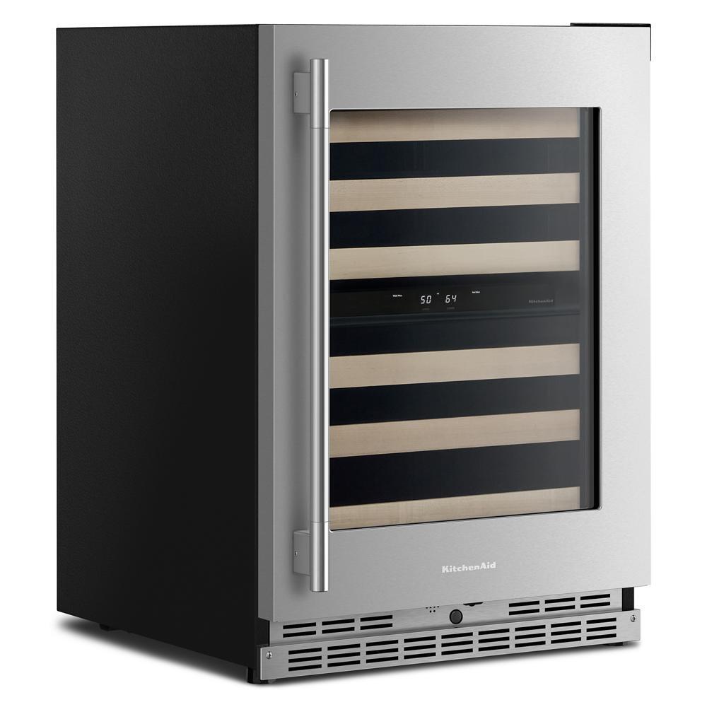 24" Undercounter Wine Cellar with Full-Extension Wood-Front Racks
