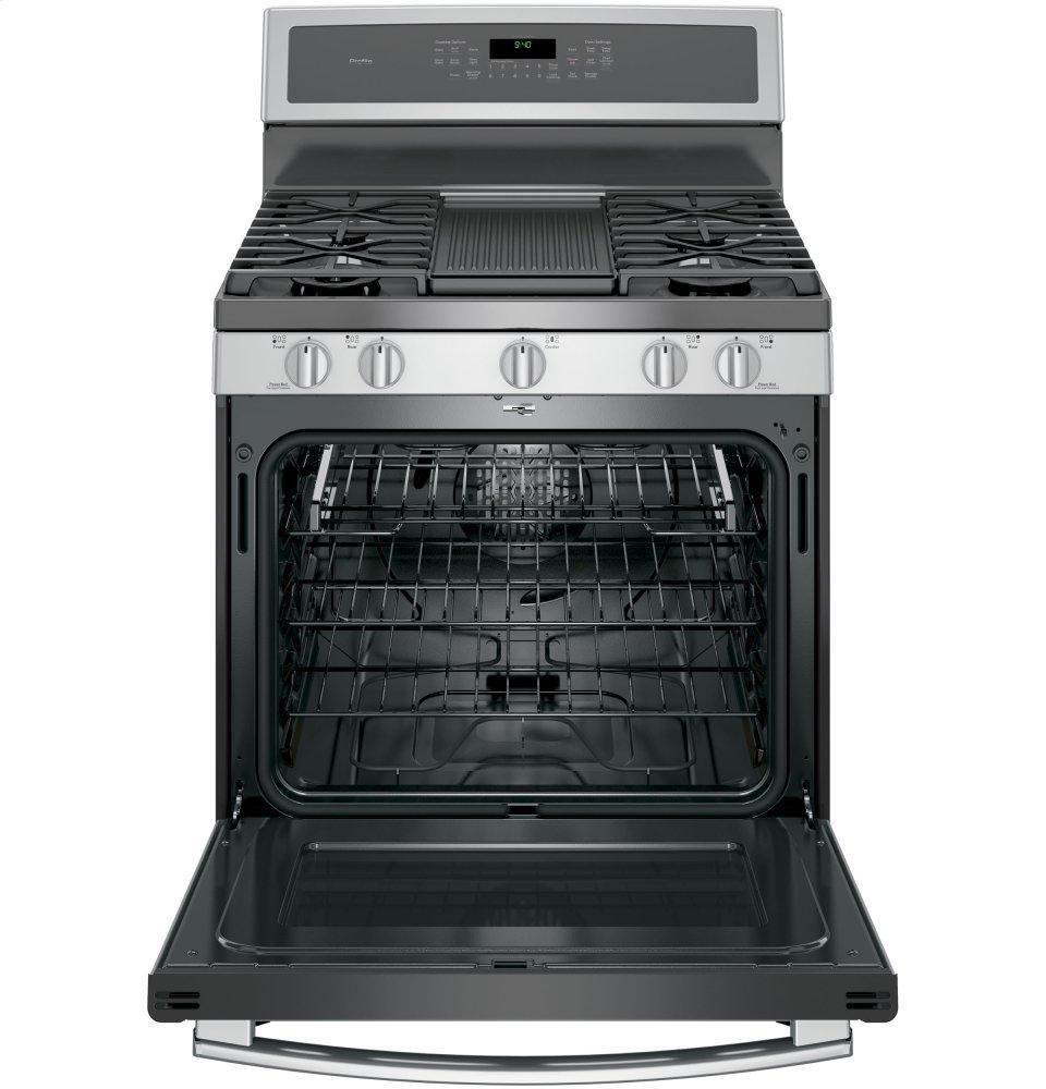 GE Profile™ 30" Smart Dual-Fuel Free-Standing Convection Range with Warming Drawer