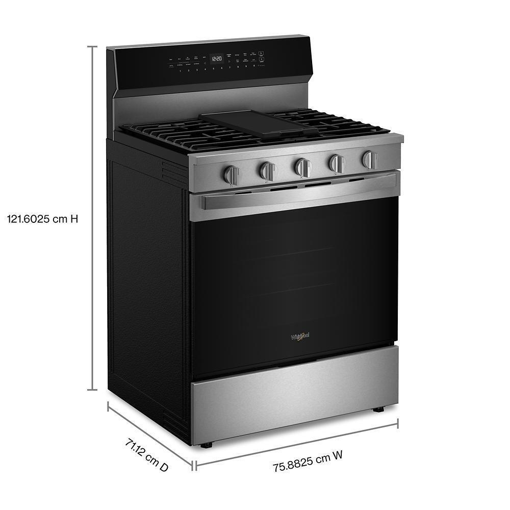 30-inch Smart Gas Range with Air Cooking Technology, No Preheat Air Fry, Steam/Self Clean and High Speed Preheat