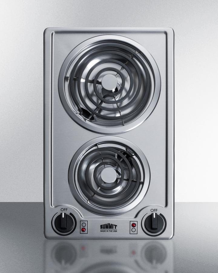 12" Wide 115v 2-burner Coil Cooktop