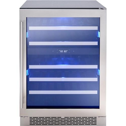 Presrv Wine Cooler, 24in Under Cabinet, SS+Glass, Reverse Door, 2 Zone