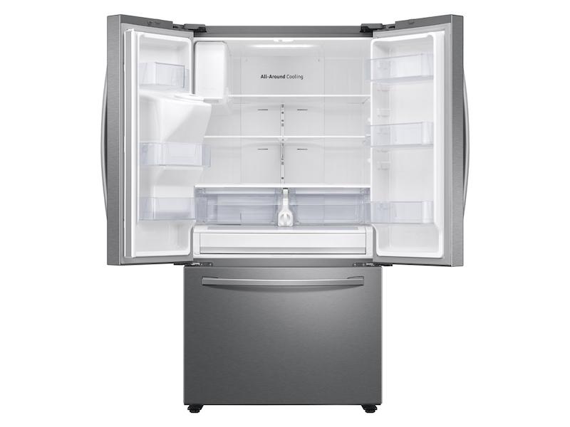 26.5 cu. ft. Large Capacity 3-Door French Door Refrigerator with Family Hub™ and External Water & Ice Dispenser in Stainless Steel