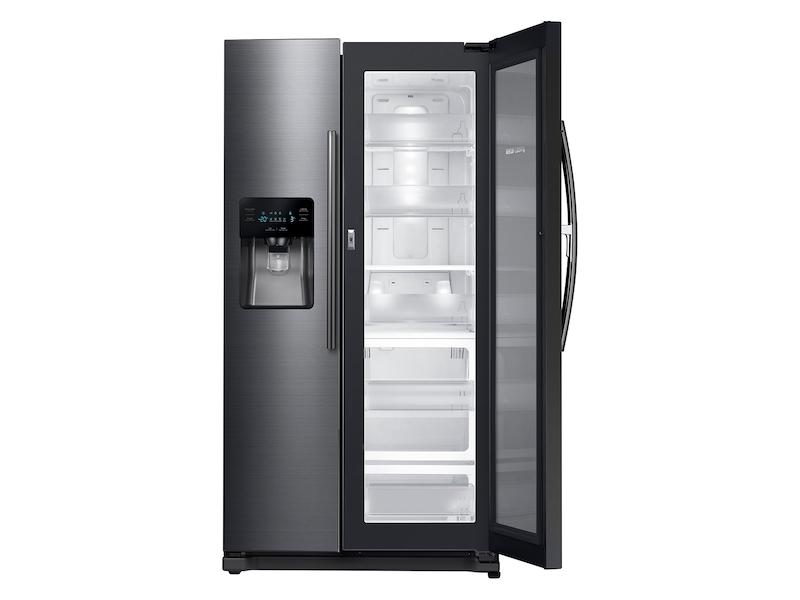 25 cu. ft. Food ShowCase Side-by-Side Refrigerator with Metal Cooling in Black Stainless Steel