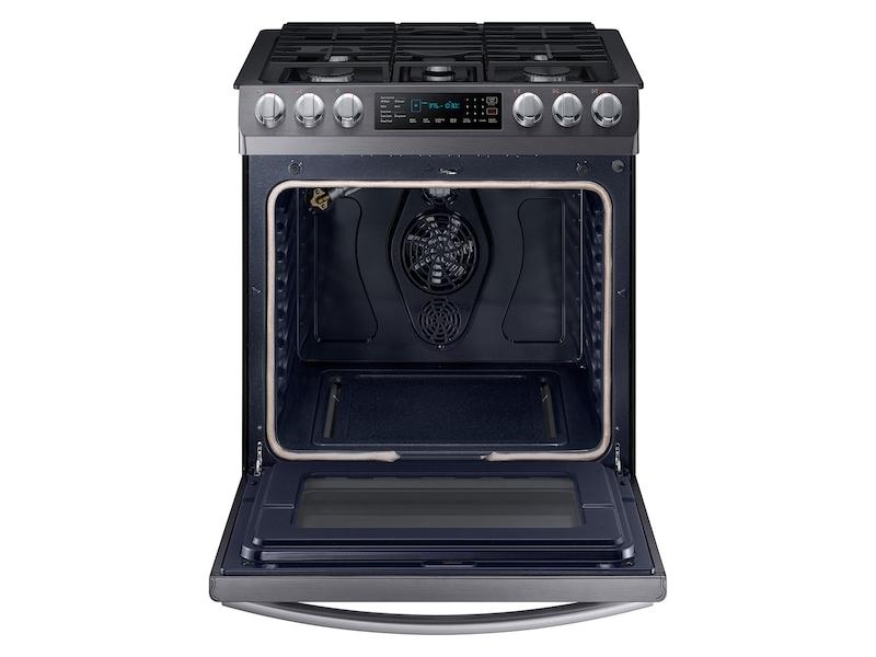 5.8 cu. ft. Slide-in Gas Range with Convection in Black Stainless Steel
