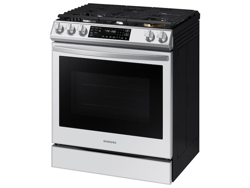 Bespoke 6.0 cu. ft. Smart Front Control Slide-In Gas Range with Air Fry & Wi-Fi in White Glass