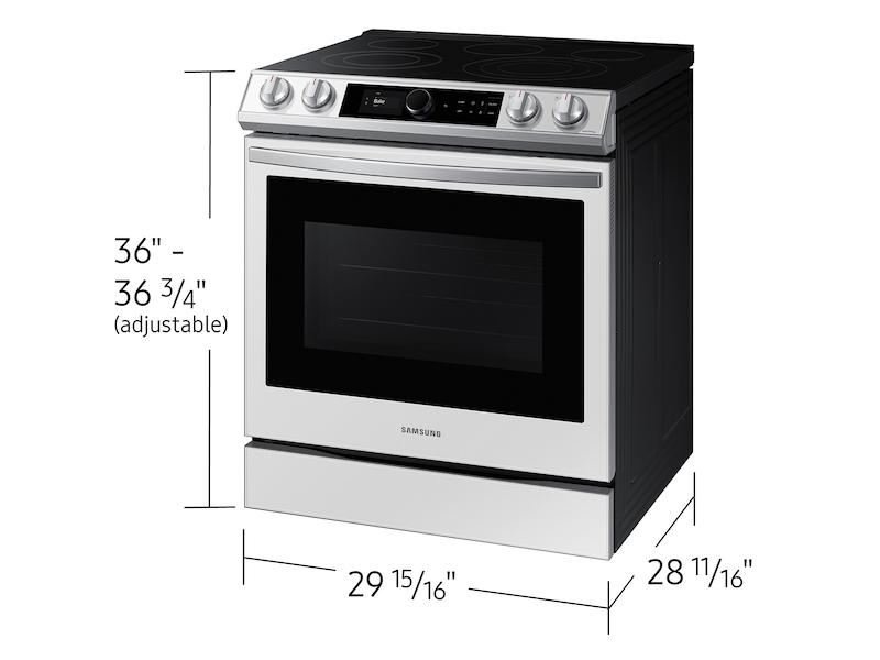 Bespoke Smart Slide-in Electric Range 6.3 cu. ft. with Smart Dial & Air Fry in White Glass