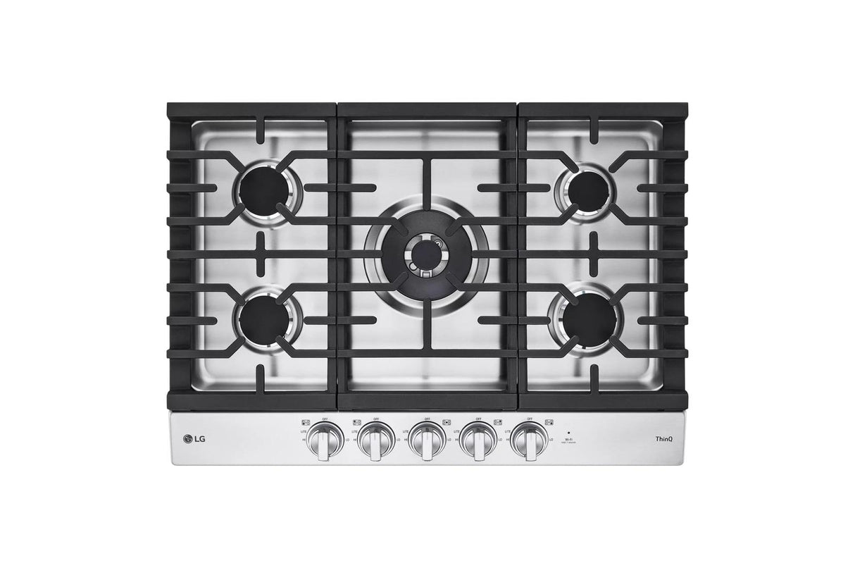 30" Smart Gas Cooktop with UltraHeat™ 22K BTU Dual Burner and LED Knobs