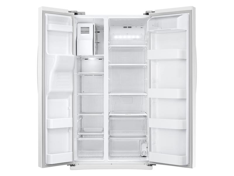 25 cu. ft. Side-by-Side Refrigerator with LED Lighting in White