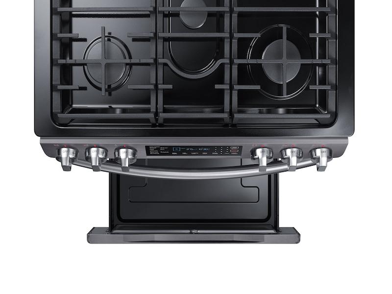 5.8 cu. ft. Slide-in Gas Range with Convection in Black Stainless Steel